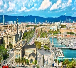 barcelona aerial view spain 