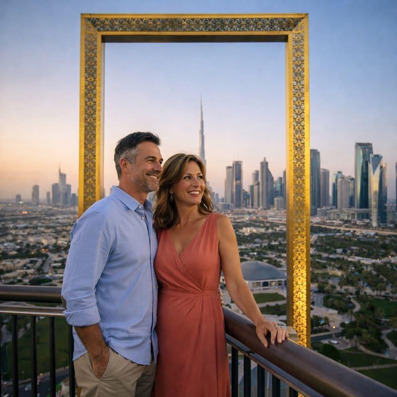 dubai frame viewpoint dubai couple