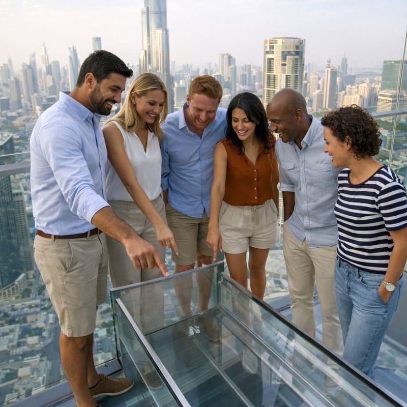 sky views glass slide dubai corporate