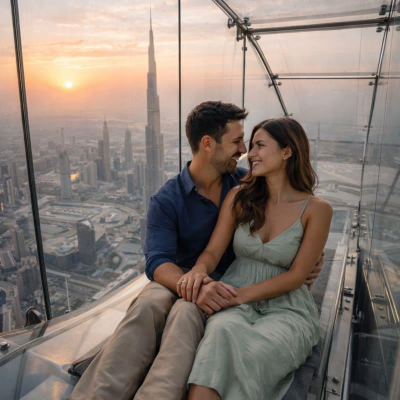 sky views glass slide dubai honeymoon