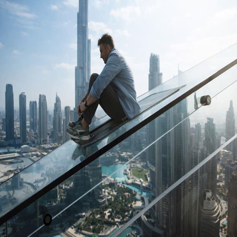 sky views glass slide dubai solo
