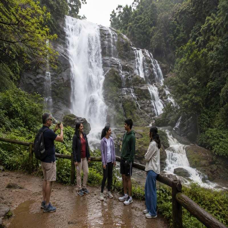 wachirathan waterfall chiang mai family
