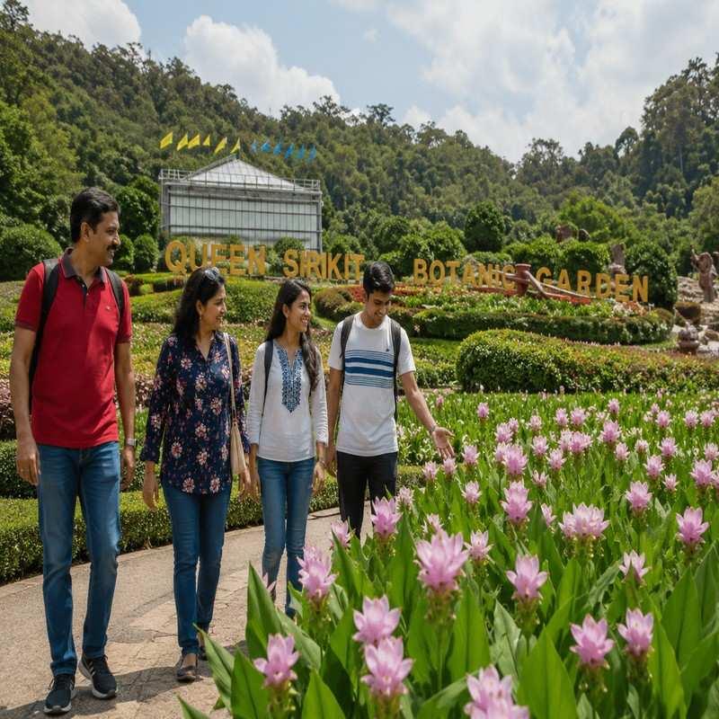 queen sirikit botanic garden chiang mai family