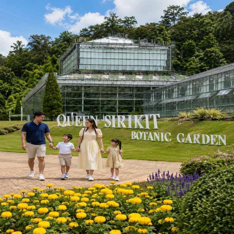 queen sirikit botanic garden chiang mai kid