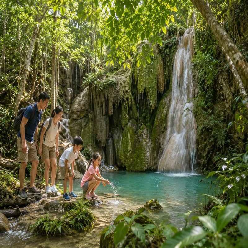 bua tong waterfalls chiang mai kid