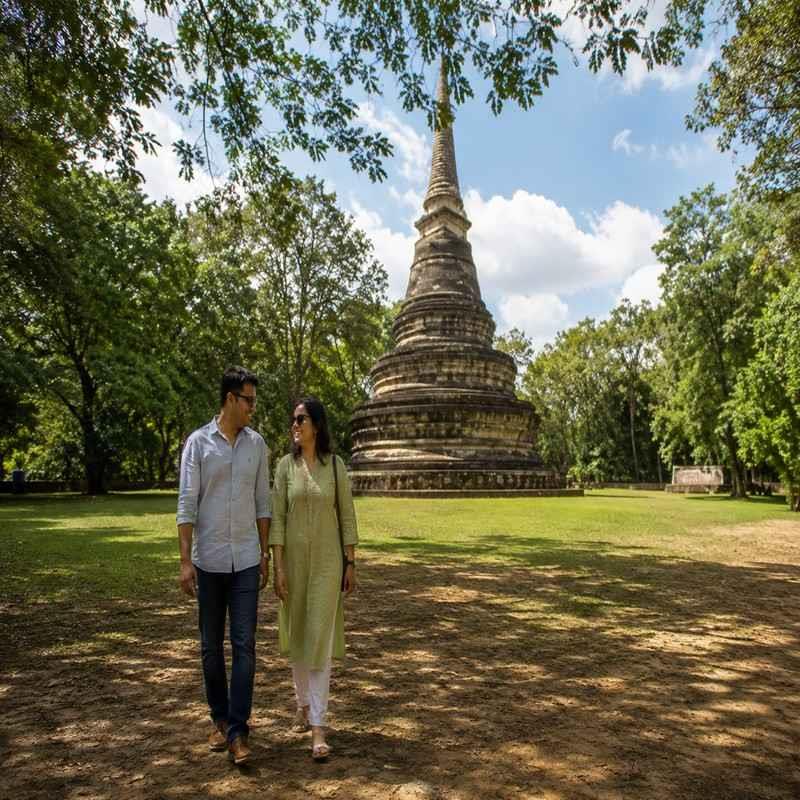 wat umong suan phutthatham chiang mai couple