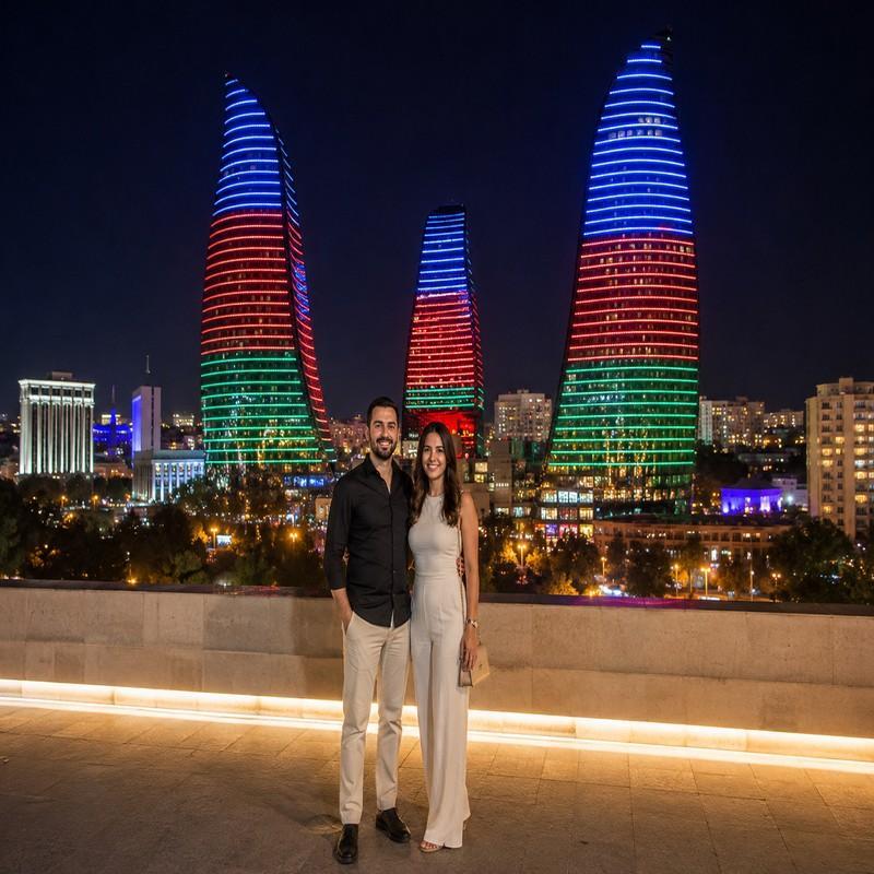 flame towers azerbaijan coupl