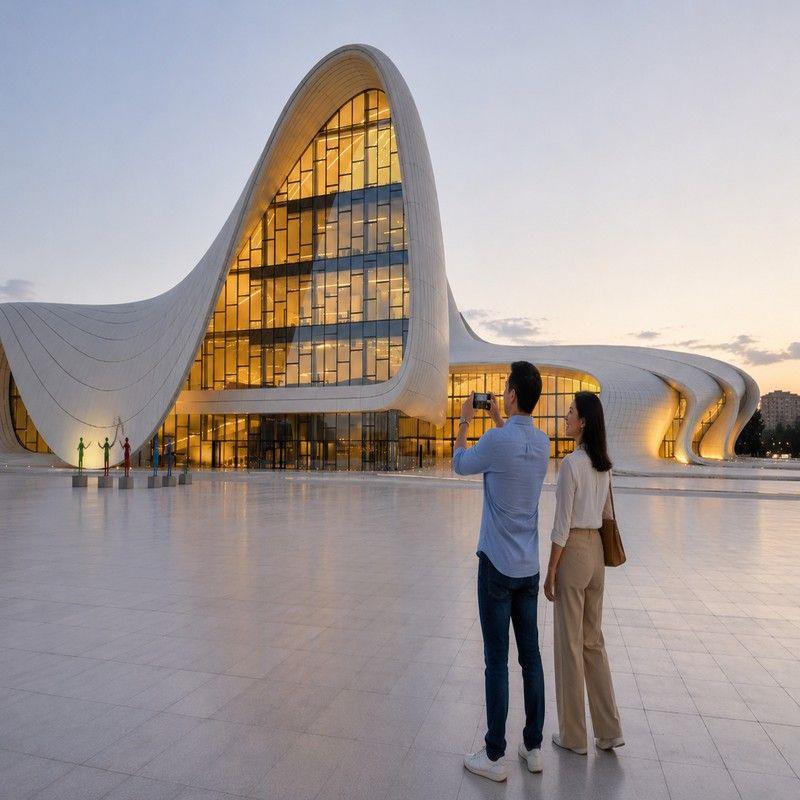 heydar aliyev center azerbaijan coupl