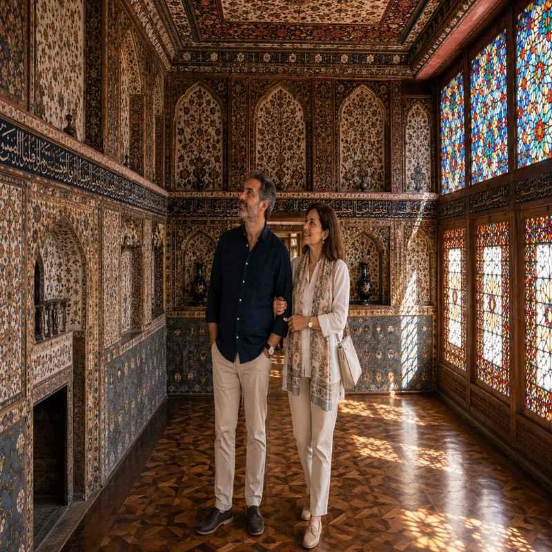 sheki khans palace azerbaijan coupl