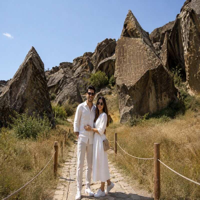 gobustan rock art cultural landscape azerbaijan honeymoo