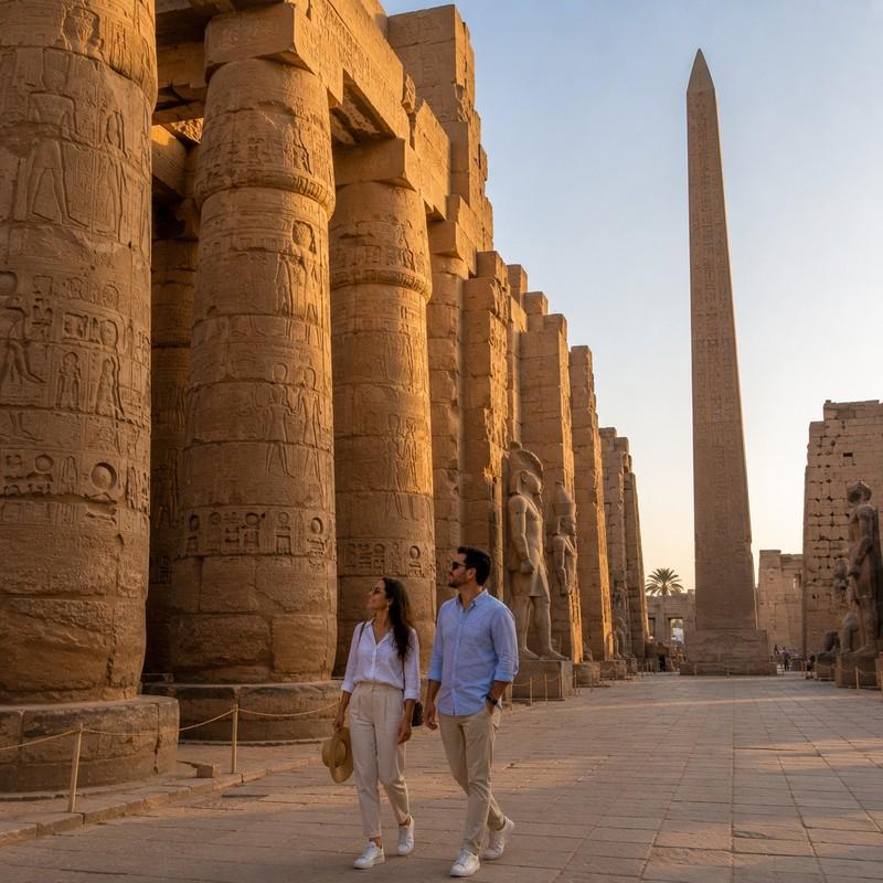 karnak temple luxor egypt coupl