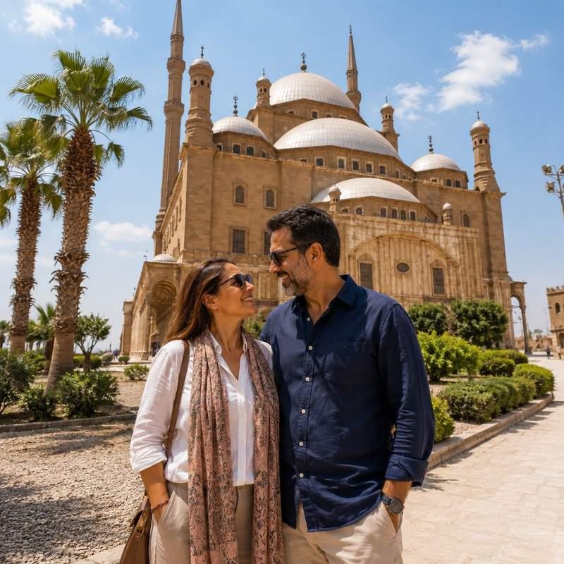 saladin citadel cairo egypt coupl
