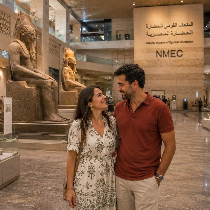 national museum of egyptian civilization cairo egypt coupl