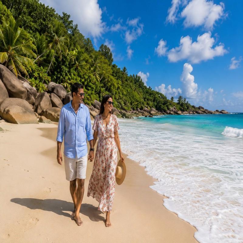 anse intendance beach seychelles couple