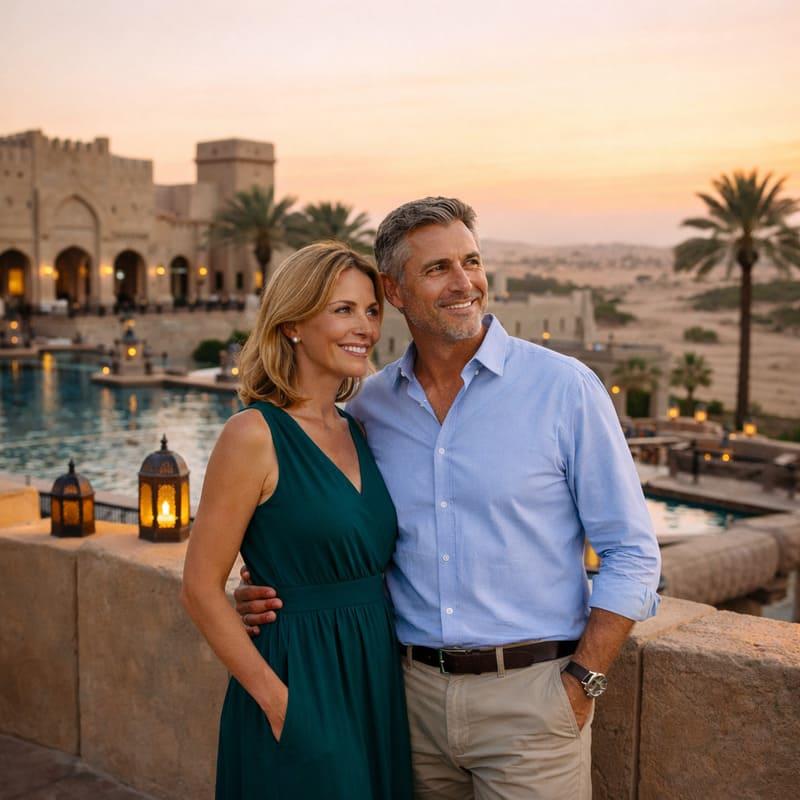 bab al shams desert resort area dubai couple