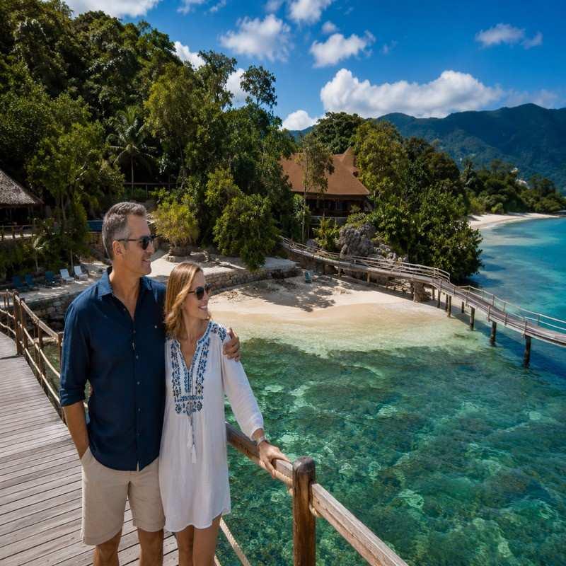 cerf island seychelles couple