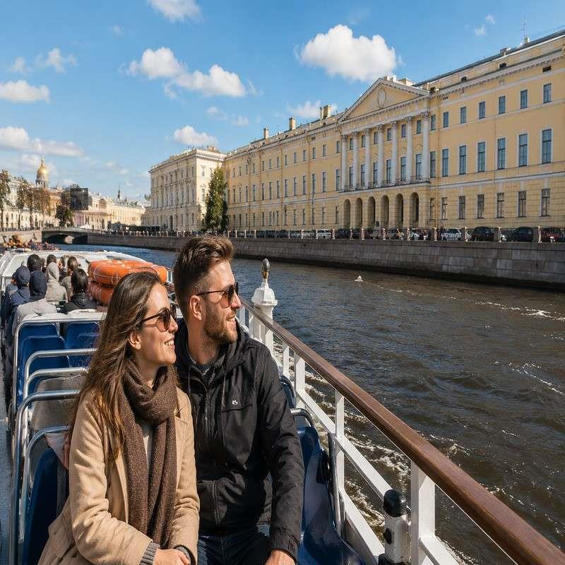 neva river cruise russia couple