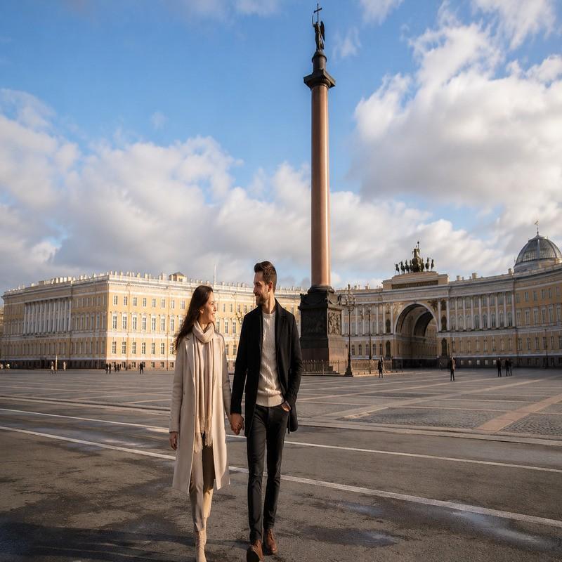 palace square russia couple