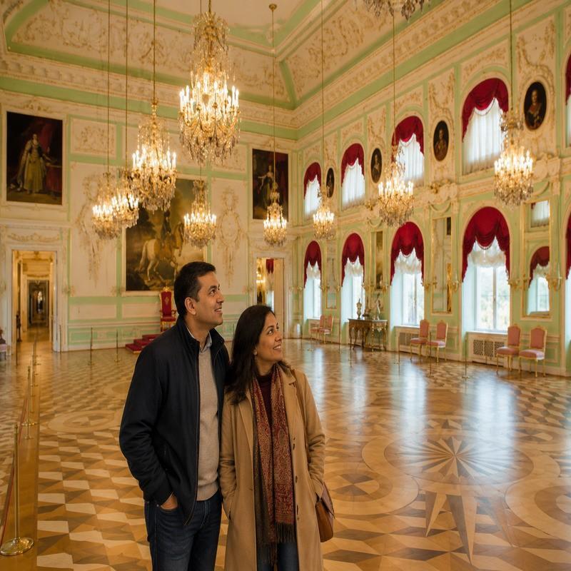 peterhof grand palace russia couple