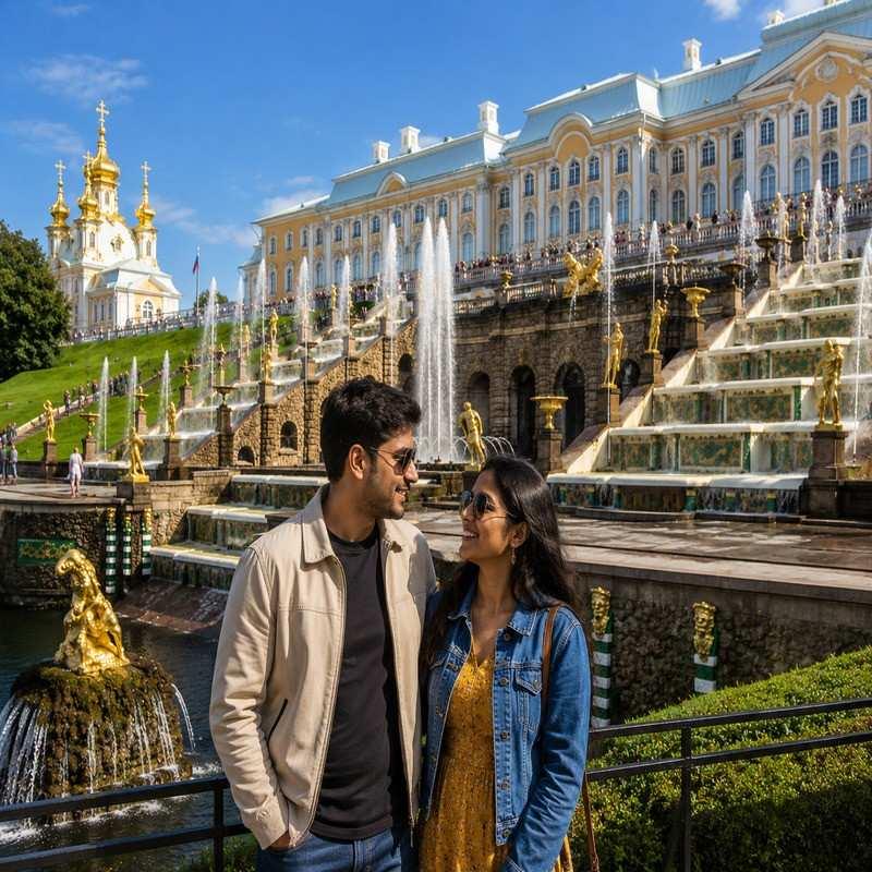 the grottos of the grand cascade russia couple