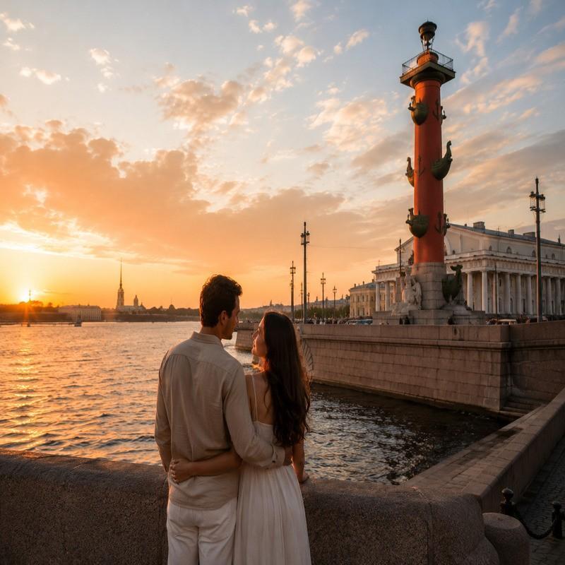 strelka of vasilyevsky island russia honeymoon
