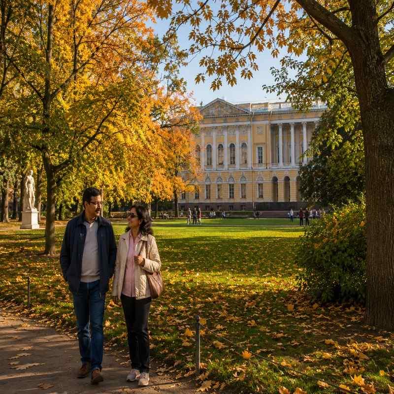 mikhailovsky garden russia couple