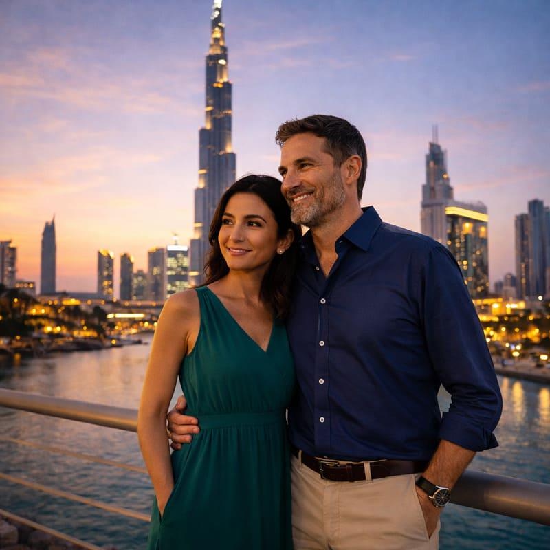 burj khalifa dubai couple