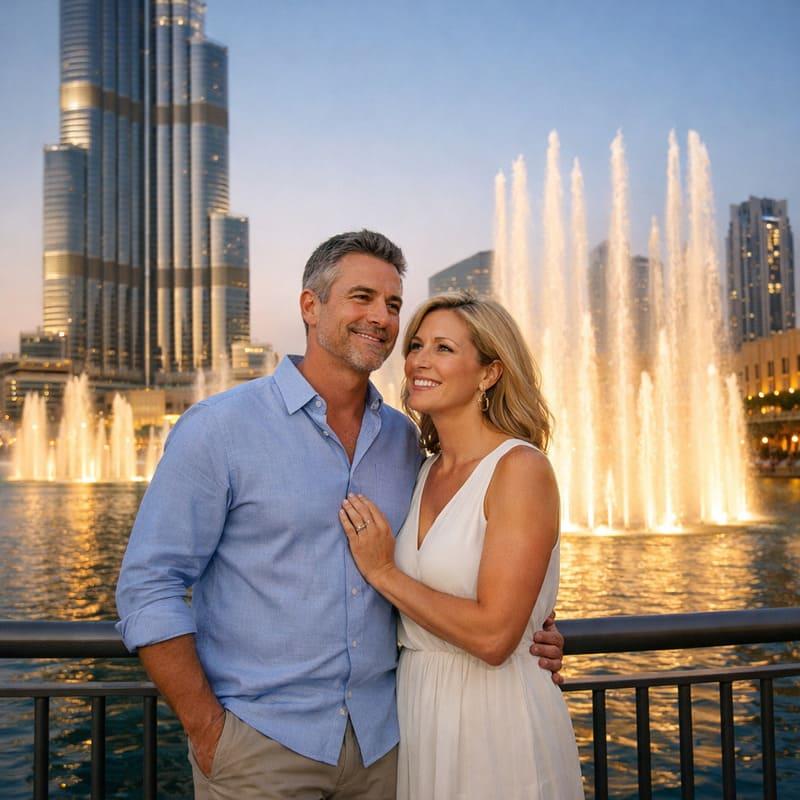 dubai fountain dubai couple