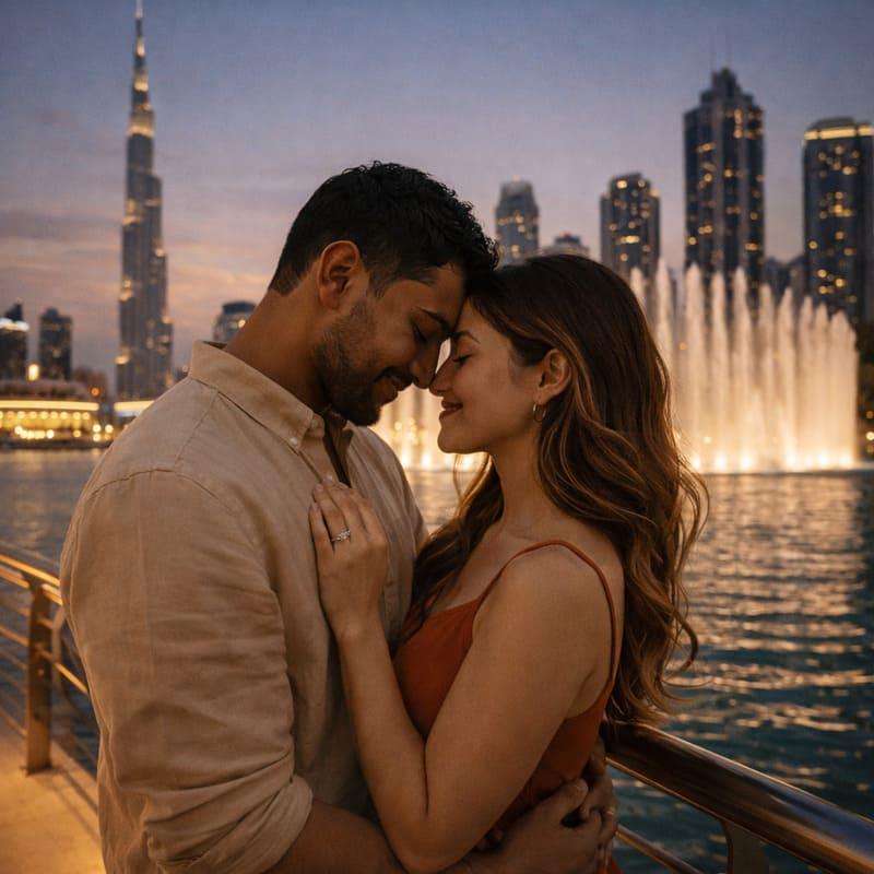 dubai fountain boardwalk dubai honeymoon