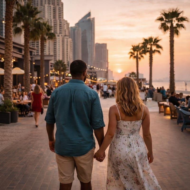 jumeirah beach walk dubai couple