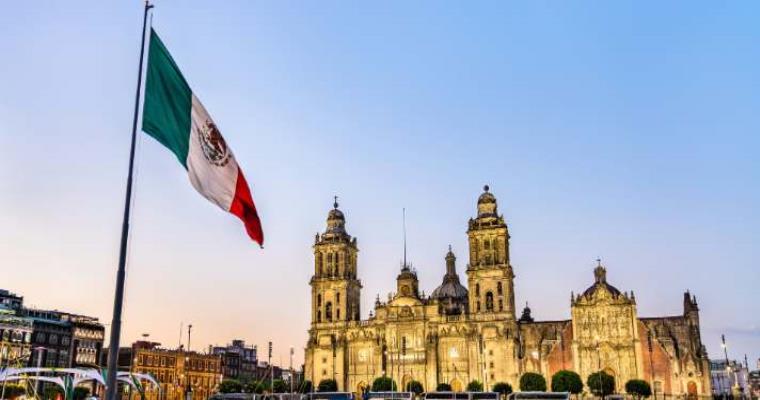 flagpole and mexico city metropolitan cathedral