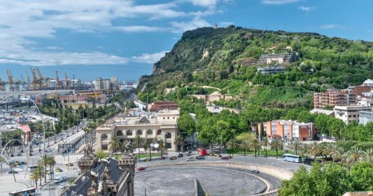 barcelona spain aerial view 