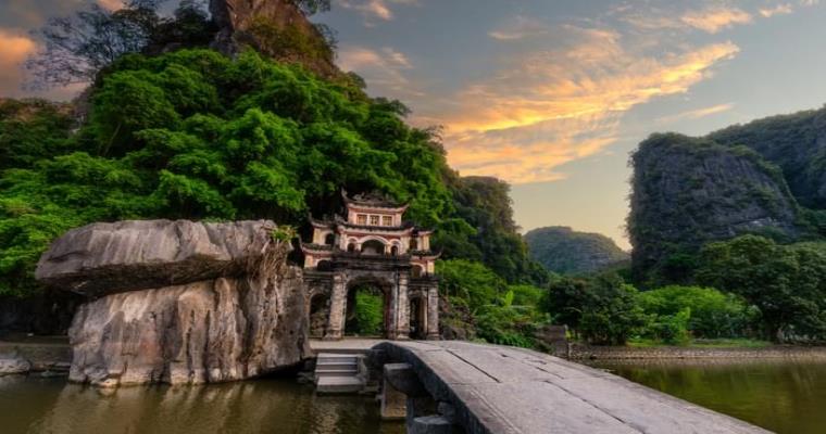 a historic buddhist temple complex in ninh binh province vietnam